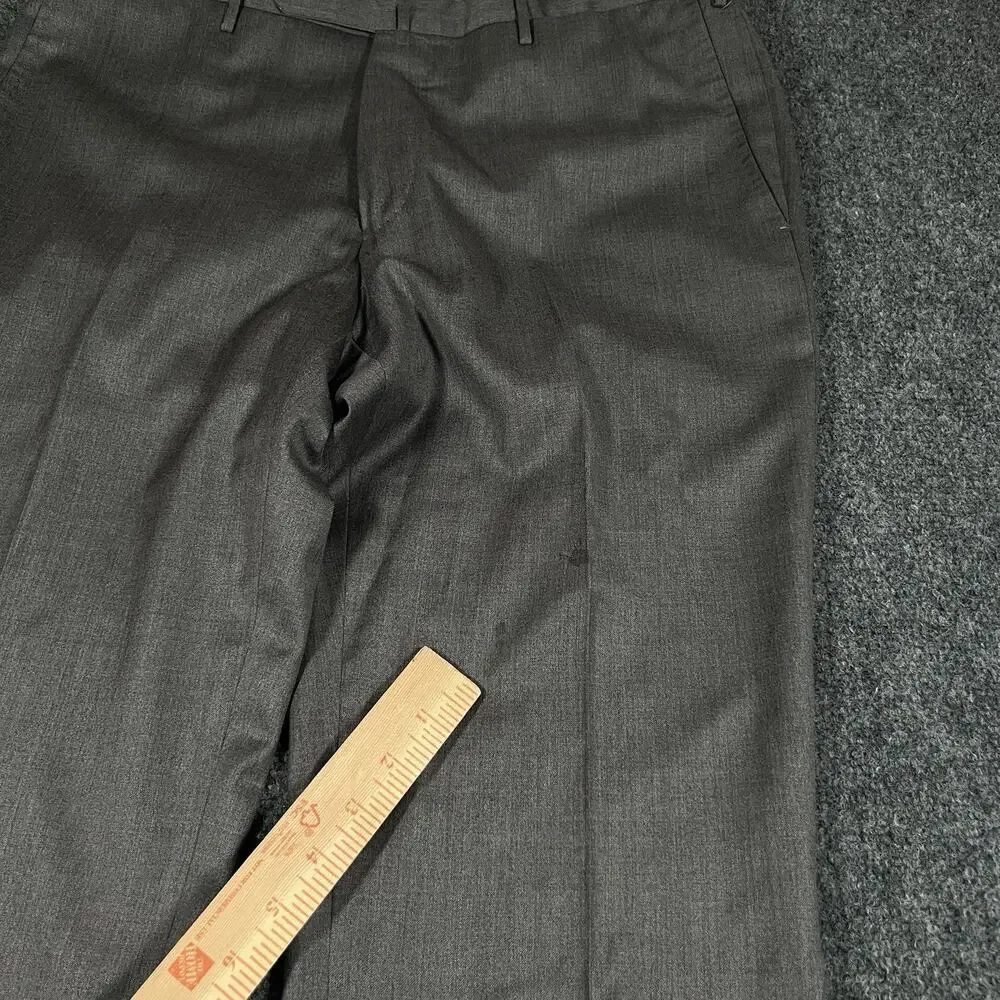 INCOTEX Pants Mens 36x26 Slowear Classic Fit Wool Trousers Dark Gray